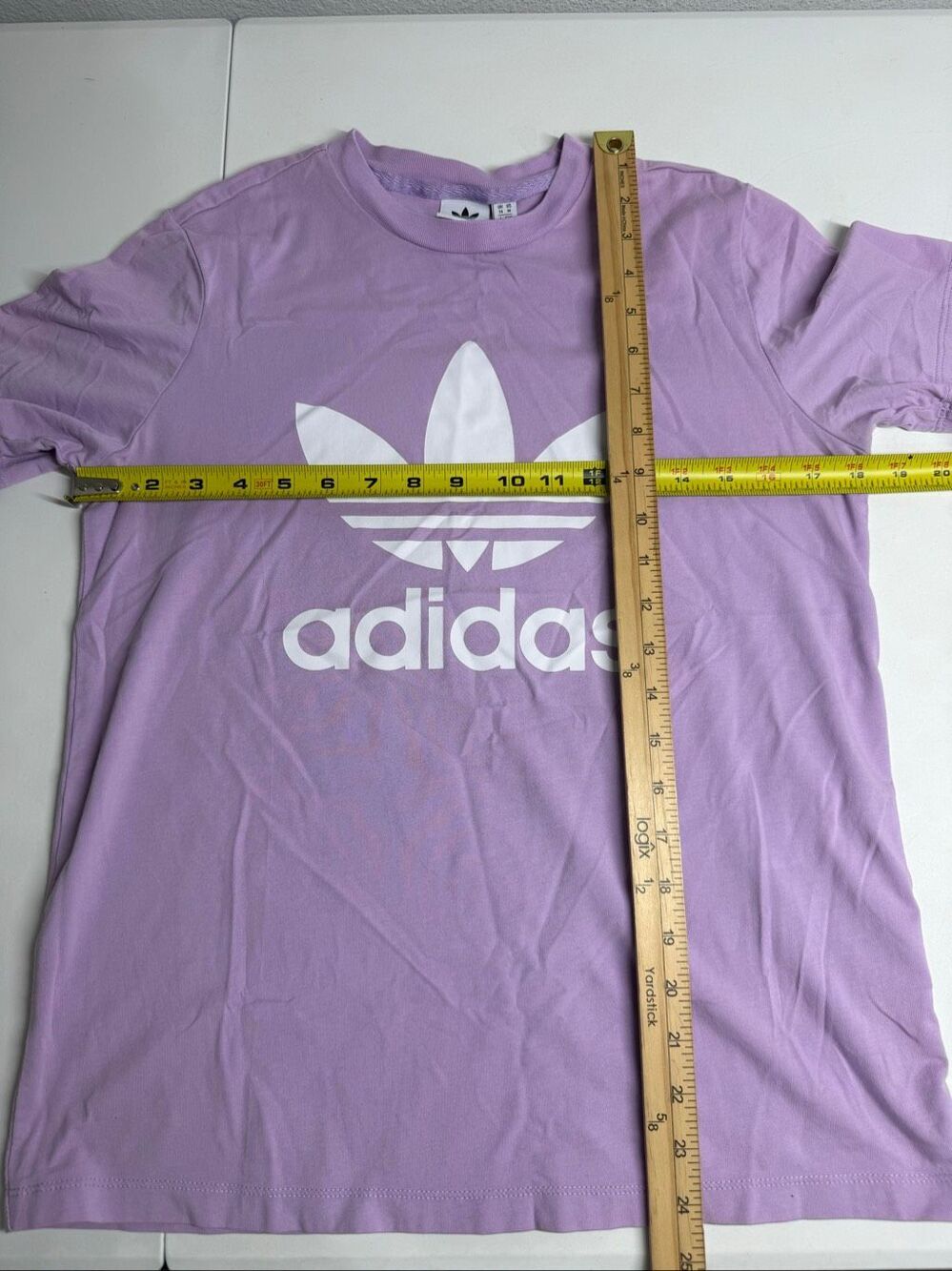 Adidas Trefoil Logo Lavender Purple Cotton Blend T Shirt Size M - Picture 6 of 10